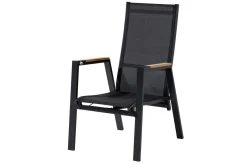 Outlet Garten-Essgruppe, anthrazit matt, Alu/Spraystone/Polyester, 160x95 cm, 6 Sessel, inkl. Polster Garten-Essgruppen|Aluminium-Gartenmöbel