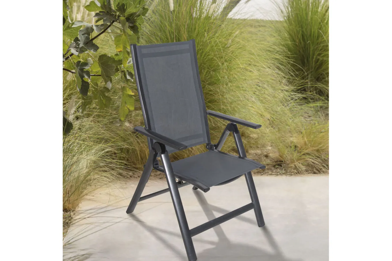Best Garten-Essgruppe, anthrazit, Alu / Keramik / Textil, 180/280x100cm, 8 Klappstühle Garten-Essgruppen