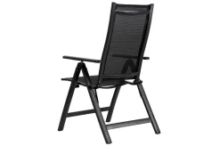 Discount Garten-Essgruppe, anthrazit matt, Alu/Spraystone/Textilen, 160 x 95 cm, 4 Klappstühle Garten-Essgruppen