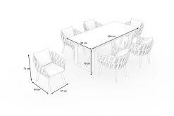 Online Garten-Essgruppe, anthrazit, Aluminium/Glaskeramik, Tisch, 6 Sessel Garten-Essgruppen|Aluminium-Gartenmöbel