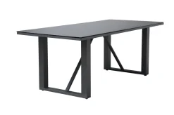 Online Garten-Essgruppe, anthrazit, Aluminium/Glaskeramik, Tisch, 6 Sessel Garten-Essgruppen|Aluminium-Gartenmöbel