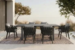 Online Garten-Essgruppe, anthrazit, Aluminium/Glaskeramik, Tisch, 6 Sessel Garten-Essgruppen|Aluminium-Gartenmöbel