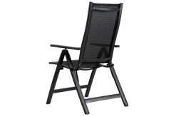 Discount Garten-Essgruppe, anthrazit matt, Alu/Spraystone/Textilen, 160 x 95 cm, 4 Stapelsessel, 2 Klappstühle Garten-Essgruppen