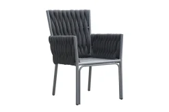 Discount Garten-Essgruppe, anthrazit, Alu, Ausziehtisch 180/270x100 cm, 10 Sessel Garten-Essgruppen|Aluminium-Gartenmöbel