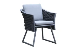Sale Garten-Essgruppe, anthrazit, Aluminium, Tisch 180/270x100 cm, 6 Sessel Garten-Essgruppen|Aluminium-Gartenmöbel