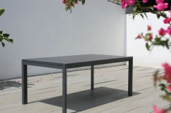 Discount Garten-Essgruppe, anthrazit, Aluminium/Glaskeramik, Ausziehtisch, 6 Sessel Garten-Essgruppen|Aluminium-Gartenmöbel
