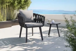 Discount Garten-Essgruppe, anthrazit, Aluminium/Glaskeramik, Ausziehtisch, 6 Sessel Garten-Essgruppen|Aluminium-Gartenmöbel