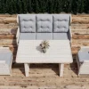 Hot Garten-Essgruppe, beige meliert, Aluminium/Polyrattan, langlebiges Material Polyrattan-Gartenmöbel|Garten-Essgruppen
