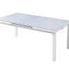 Sale Garten-Essgruppe, creme/weiß, Alu/Textilene, Ausziehtisch 180/240 x 100 cm, inkl. 8 Stapelsessel Garten-Essgruppen|Aluminium-Gartenmöbel