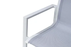 Sale Garten-Essgruppe, creme/weiß, Alu/Textilene, Ausziehtisch 180/240 x 100 cm, inkl. 8 Stapelsessel Garten-Essgruppen|Aluminium-Gartenmöbel