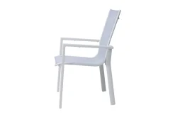 Sale Garten-Essgruppe, creme/weiß, Alu/Textilene, Ausziehtisch 180/240 x 100 cm, inkl. 8 Stapelsessel Garten-Essgruppen|Aluminium-Gartenmöbel