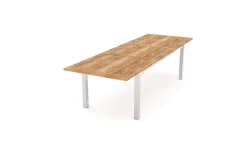 Sale Garten-Essgruppe, Edelstahl/recyceltes Teak, 200/260x100 cm, 8 Armlehnensessel, inkl. Polster, FSC®-zertifiziertes Produkt Garten-Essgruppen