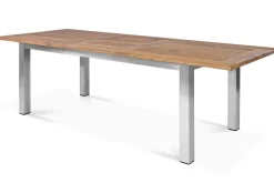 Best Garten-Essgruppe, Edelstahl/recyceltes Teak, 200/260x100 cm, 6 Armlehnensessel, inkl. Polster, FSC®-zertifiziertes Produkt Garten-Essgruppen