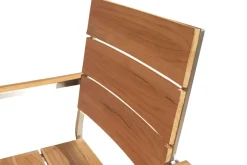 Sale Garten-Essgruppe, Edelstahl/recyceltes Teak, Tisch 180 x 90 cm, 6 Stapelsessel, FSC®-zertifiziertes Produkt Garten-Essgruppen|Edelstahl-Gartenmöbel