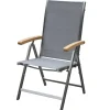 Hot Garten-Essgruppe, Edelstahl / Teak, Tisch 200 x 100 cm, 6 Klappstühle, silber Garten-Essgruppen