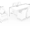Outlet Garten-Essgruppe für 6 Personen, desert-beige, Alu/Polyrattan, Esstisch 200x95 cm Polyrattan-Gartenmöbel|Aluminium-Gartenmöbel