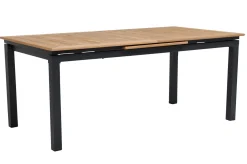 Clearance Garten-Essgruppe für 6 Pesonen, anthrazit matt, Alu/Textilene, Tisch 180/240 x 100 cm, stapelbare Sessel, FSC®-zertifizertes Produkt Garten-Essgruppen|Aluminium-Gartenmöbel
