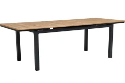 Clearance Garten-Essgruppe für 6 Pesonen, anthrazit matt, Alu/Textilene, Tisch 180/240 x 100 cm, stapelbare Sessel, FSC®-zertifizertes Produkt Garten-Essgruppen|Aluminium-Gartenmöbel