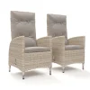 Outlet Garten-Essgruppe für 6 Personen, desert-beige, Alu/Polyrattan, Esstisch 200x 95 cm, verstellbare Diningsessel Polyrattan-Gartenmöbel|Garten-Essgruppen