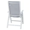 Clearance Garten-Essgruppe für 8 Personen, weiß/hellgrau, Alu/Sicherheitsglas, Tisch ausziehbar, Stühle klappbar Garten-Essgruppen|Aluminium-Gartenmöbel