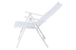 Clearance Garten-Essgruppe für 8 Personen, weiß/hellgrau, Alu/Sicherheitsglas, Tisch ausziehbar, Stühle klappbar Garten-Essgruppen|Aluminium-Gartenmöbel