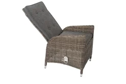Clearance Garten-Essgruppe, grau, Polyrattan, Tisch 180x120cm, Spraystone, 8mm, 6 Dining Sessel, verstellbar Polyrattan-Gartenmöbel|Garten-Essgruppen