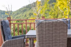 Clearance Garten-Essgruppe, grau, Polyrattan, Tisch 180x120cm, Spraystone, 8mm, 6 Dining Sessel, verstellbar Polyrattan-Gartenmöbel|Garten-Essgruppen