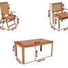Outlet Garten-Essgruppe, natur, Akazie, Tisch 160 x 90 cm, 4 Stühle, 2 Klappsessel, FSC®-zertifiziertes Produkt Garten-Essgruppen