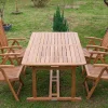 Sale Garten-Essgruppe, natur, Akazie, Ausziehtisch 150/200 x 90 cm, 4 Klappstühle, FSC®-zertifiziertes Produkt Garten-Essgruppen|Akazien-Gartenmöbel