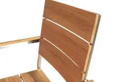 Hot Garten-Essgruppe, natur, Edelstahl/Teak, Ø 170 cm, 6 Stapelsessel, inkl. drehbarer Granitplatte + Eiskühler, FSC®-zertifiziertes Produkt Garten-Essgruppen|Edelstahl-Gartenmöbel