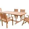 Online Garten-Essgruppe, natur, Akazie, Ausziehtisch 150/200 x 90 cm, 2 Klappstühle, 4 Armlehnensessel, 5-fach verstellbar, FSC®-zertifiziertes Produkt Garten-Essgruppen|Akazien-Gartenmöbel