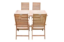 Clearance Garten-Essgruppe, natur, Akazie, Ausziehtisch 180/240 x 100 cm, 4 Klappstühle, klappbar, FSC®-zertifiziertes Produkt Garten-Essgruppen|Akazien-Gartenmöbel