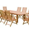 Garten-Essgruppe, natur, Akazie, Ausziehtisch 180/220/260 x 100 cm, 8 Klappstühle, FSC®-zertifiziertes Produkt Garten-Essgruppen|Akazien-Gartenmöbel