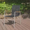 Clearance Garten-Essgruppe, natur/anthrazit, Edelstahl/Textilene/Teak, Ausziehtisch 150/200x90cm, 6 Diningsessel Garten-Essgruppen|Edelstahl-Gartenmöbel