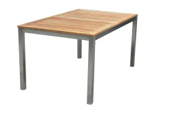 Clearance Garten-Essgruppe, natur/anthrazit, Edelstahl/Textilene/Teak, Ausziehtisch 150/200x90cm, 6 Diningsessel Garten-Essgruppen|Edelstahl-Gartenmöbel