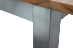 Clearance Garten-Essgruppe, natur/anthrazit, Edelstahl/Textilene/Teak, Ausziehtisch 150/200x90cm, 6 Diningsessel Garten-Essgruppen|Edelstahl-Gartenmöbel