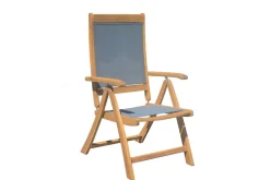 Outlet Garten-Essgruppe, natur/grau, Akazie/Textilene, Ausziehtisch 180/240 x 100 cm, 8 Klappstühle 5-fach, FSC®-zertifiziertes Produkt Garten-Essgruppen|Akazien-Gartenmöbel
