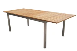 Garten-Essgruppe, natur/anthrazit, Edelstahl/Textilene/Teakholz, Ausziehtisch 180/240x100cm, 6 Diningsessel, FSC®-zertifiziertes Produkt Garten-Essgruppen