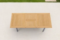 Garten-Essgruppe, natur/anthrazit, Edelstahl/Textilene/Teakholz, Ausziehtisch 180/240x100cm, 6 Diningsessel, FSC®-zertifiziertes Produkt Garten-Essgruppen