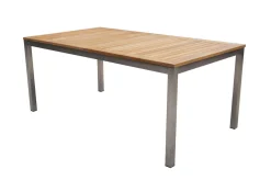 Garten-Essgruppe, natur/anthrazit, Edelstahl/Textilene/Teakholz, Ausziehtisch 180/240x100cm, 6 Diningsessel, FSC®-zertifiziertes Produkt Garten-Essgruppen