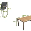 Clearance Garten-Essgruppe, natur/anthrazit, Edelstahl/Textilene/Teak, Tisch 180x90cm, 8 Diningsessel Garten-Essgruppen|Edelstahl-Gartenmöbel