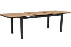 Sale Garten-Essgruppe, ® anthrazit matt, Alu / Teak / Textil, Tisch 180/240x100cm, 6 Klappstühle Garten-Essgruppen