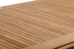 Best Garten-Essgruppe, ® anthrazit matt, Alu / Teak / Textil, Tisch 180/240 x 100cm, 6 Stapelsessel, 2 Klappstühle Garten-Essgruppen|Aluminium-Gartenmöbel