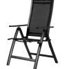 Best Garten-Essgruppe, ® anthrazit matt, Alu / Teak / Textil, Ausziehtisch 150/210 x 90 cm, 6 Klappstühle Garten-Essgruppen|Aluminium-Gartenmöbel