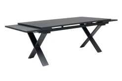 Discount Garten-Essgruppe, ® anthrazit matt, Alu / Spraystone / Textil, Tisch 180/280x100cm, 8 Klappstühle Garten-Essgruppen|Aluminium-Gartenmöbel