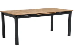 Best Garten-Essgruppe, ® anthrazit matt, Alu / Teak / Textil, Ausziehtisch 180/240 x 100cm, 4 Stapelsessel, 2 Klappstühle Garten-Essgruppen