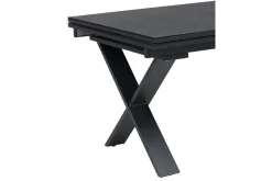 Sale Garten-Essgruppe, ® anthrazit matt, Alu / Spraystone / Teak, Tisch 180/280x100cm, 6 Stapelsessel Garten-Essgruppen