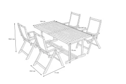 Best Garten-Essgruppe, 4 Personen, ausziehbar, 180-240cm, Akazie/Textilene, FSC®-zertifiziert Garten-Essgruppen|Akazien-Gartenmöbel