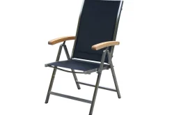 Garten-Essgruppe, schwarz, 200/300 x 100 cm, Edelstahl/Teak, Ausziehtisch, 8 Stapelstühle, 2 Klappstühle, FSC®-zertifiziertes Produkt Garten-Essgruppen|Edelstahl-Gartenmöbel
