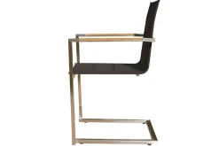 Hot Garten-Essgruppe, schwarz, Edelstahl/Teak, Ø 170 cm, 6 Freischwinger, inkl. drehbarer Granitplatte + Eiskühler, FSC®-zertifiziertes Produkt Garten-Essgruppen|Edelstahl-Gartenmöbel